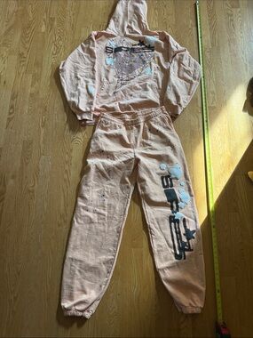 Peach Bellini Graphic Hoodie & Jogger Pajama Set for Men